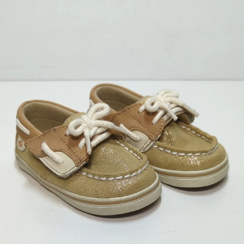 Sperry Topsider Blue Fish Crib Jr sparkley toddler shoes size 4 EU 20